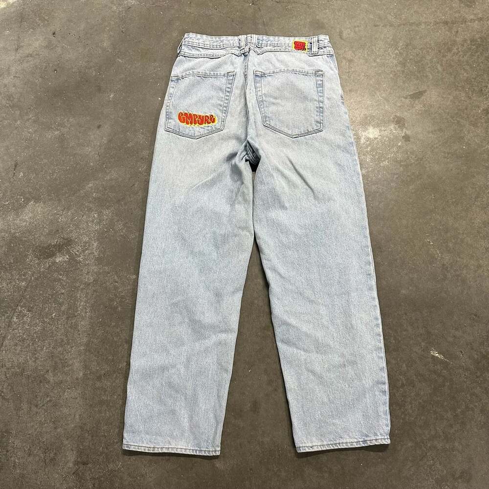 Empyre Baggy Jeans 32 Y2K Skater Wide Leg Faded Denim Skate Streetwear